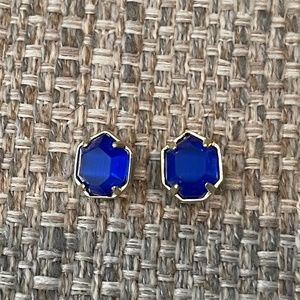 Kendra Scott Taylor Earrings Cobalt Cat's Eye